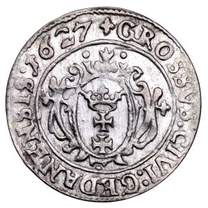 Zygmunt III Waza, grosz 1627, Gdańsk - przerwana 2