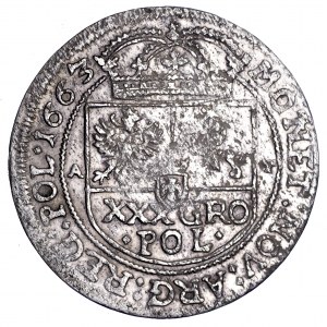 Jan II Kazimierz, tymf 1663 AT - bardzo ładny