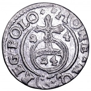Zygmunt III Waza, półtorak 1624, Bydgoszcz - jednostronny, rewers, brockage, rzadkość