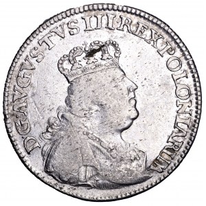 August III Sas, ort 1754 EC, Lipsk - wąskie popiersie, rzadki