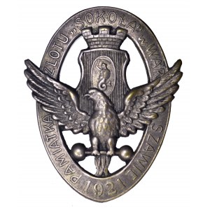 II Rzeczpospolita, odznaka zlot Sokoła, 1921, Warszawa