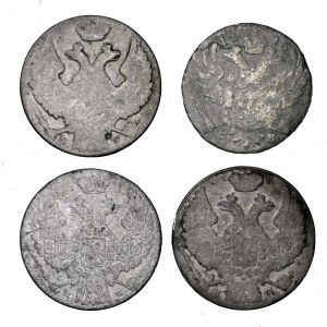 Królestwo Polskie, zestaw 4 monet srebrnych