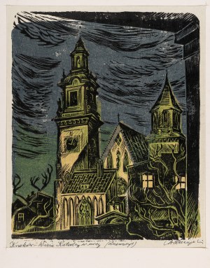 Raczyński Stanisław, Kraków. Wieże katedry w nocy, lata 50. XX w.