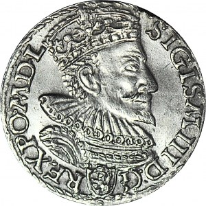 RR-, Zygmunt III Waza, Trojak 1594, Malbork, podwójny trójkąt