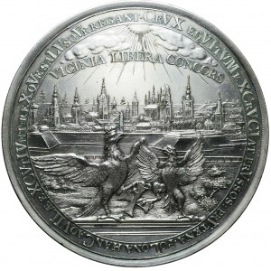 August III Sas, Medal Gdańsk, 300-lecie przyłączenia Prus do Polski, 1754, jednostronna kopia