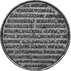 Medal Suity Królewskiej autorstwa J.J. Reichela, Michał Korybut Wiśniowiecki, odlew w żeliwie z huty Białogon