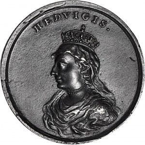 Medal Suity Królewskiej autorstwa Holzhaeussera, Jadwiga, odlew w żeliwie z huty Białogon