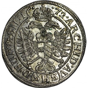 R-, Śląsk, Leopold I, 6 krajcarów 1672 SHS, Wrocław, MENNICZE, rzadkie