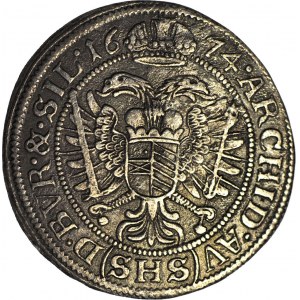 Śląsk, Leopold I, 6 krajcarów 1674 SHS, Wrocław