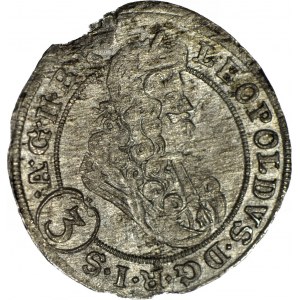 R-, Śląsk, Leopold I, 3 krajcary 1699 FN, Opole, rzadkie
