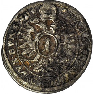 RR-, Śląsk, Leopold I, 1 krajcar 1698 CB, Brzeg, rzadki AVS: