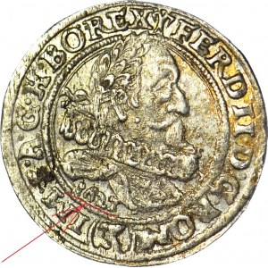 R-, Śląsk, Ferdynand II, 3 krajcary 1627 (HR), Wrocław, DATA POD POPIERSIEM