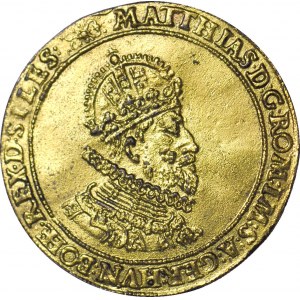 Śląsk, Wrocław Miasto, Maciej II, Dwudukat 1617, stara złocona kopia
