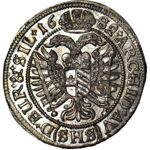 RR-, Śląsk, Leopold I, 6 krajcarów 1682 SHS, Wrocław, MENNICZE, nienotowane AV..BUR