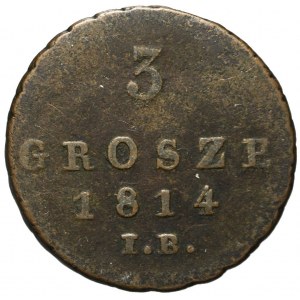 Księstwo Warszawskie, 3 grosze 1814 IB