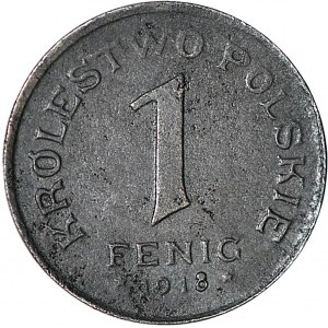 R-, Królestwo Polskie, 1 fenig 1918 FF, stempel 1917 rzadki R3