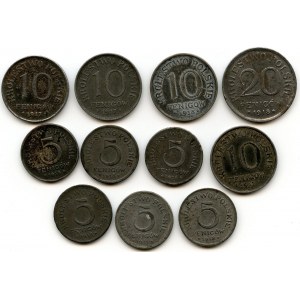 Królestwo Polskie, Zestaw 11 monet z lat 1917-1918