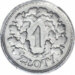 RR-, PRÓBA,1 złoty 1928 nikiel, wieniec z liści dębowych, bez napisu, nakład 35 szt