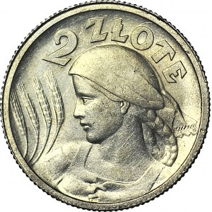 2 złote 1924, Żniwiarka, róg i pochodnia (Paryż), mennicza