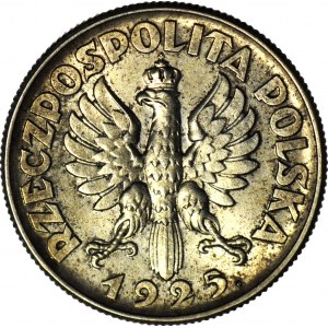 2 złote 1925, Żniwiarka, kropka po dacie (Londyn), WYŚMIENITA