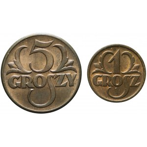 Set: 5 1939 and 1 1939 penny, minted