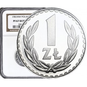 1 złoty 1981, nakład 5 tys., LUSTRZANE