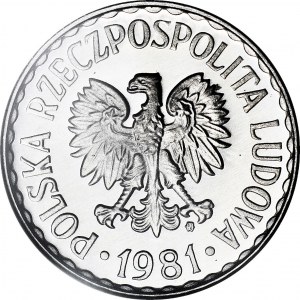 1 złoty 1981, nakład 5 tys., LUSTRZANE