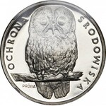 100 złotych 1986, Sowa, PRÓBA, srebro
