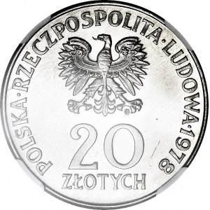 20 złotych 1978, Konopnicka, rewers świeży stempel