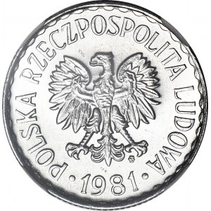 1 złoty 1981, piękne, mennicze