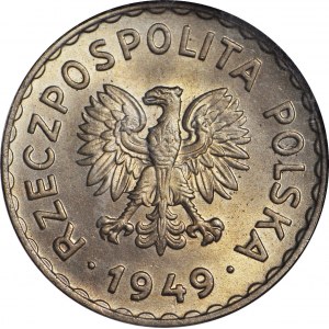 1 złoty 1949, miedzionikiel, mennicze