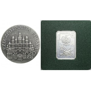 Zestaw dwóch lustrzanek 20 złotych 2001 Kolędnicy i 10 złotych 2011 Ułani