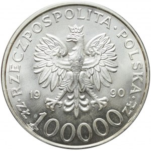 100.000 złotych 1990, Solidarność, srebro