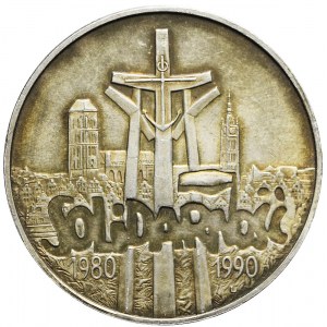 100.000 złotych 1990, Solidarność, srebro