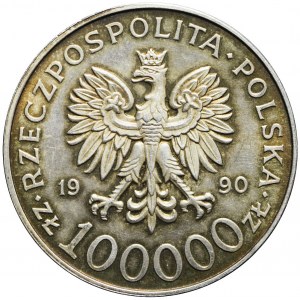 100.000 złotych 1990, Solidarność, srebro