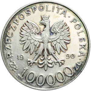 100.000 złotych 1990, Solidarność, srebro