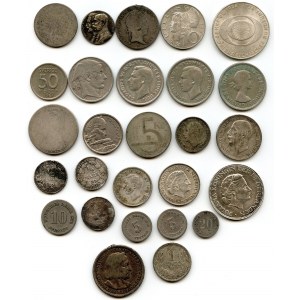 Zestaw 23 monet srebrnych i medali + 4 monety miedzioniklowe, ciekawsze typy