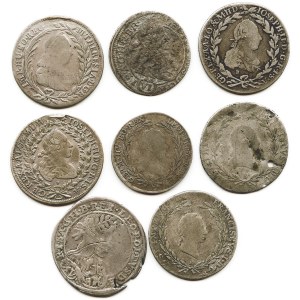 Austria, Zestaw ośmiu monet srebrnych 1661-1823, interesujący