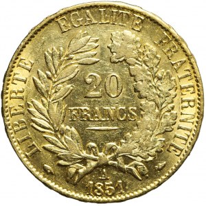 Francja, Republika, 20 franków 1851, Paryż