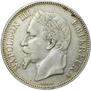 Francja, 5 franków 1868, srebro