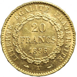 Francja, Republika, 20 franków 1896, Paryż