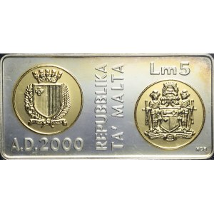 Malta, Klipa Milenijna 5 lirów, 2000