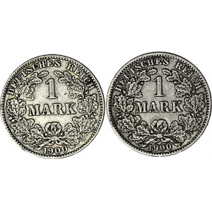 zestaw 2 szt., Niemcy, 1 marka 1900 J i 1900 G