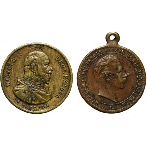 Niemcy, Zestaw dwóch medalików okolicznościowych Wilhelm I i Wilhelm II