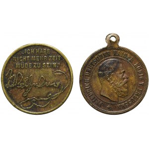 Niemcy, Zestaw dwóch medalików okolicznościowych Wilhelm I i Wilhelm II