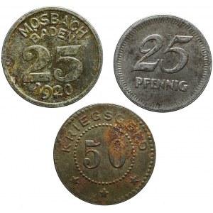 Niemcy, Zestaw trzech notgeldów z lat 1917-1920