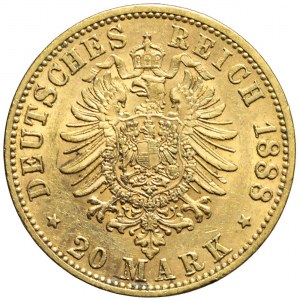 Niemcy, Prusy, 20 marek 1888, Fryderyk III, Berlin