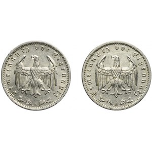 Niemcy, III Rzesza, Zestaw dwóch monet 1 marka 1934 i 1939
