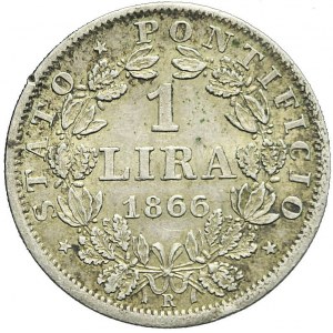 Watykan, Pius IX, 1 lira 1866