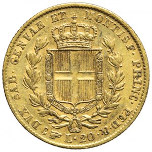Włochy, Królestwo Sardynii i Neapolu, 20 lirów 1845
